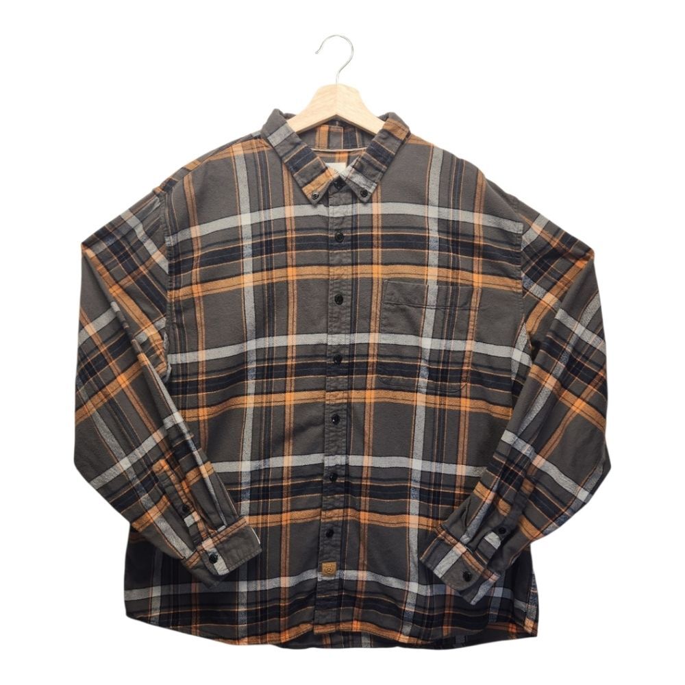 Dubinik Windowpane Plaid Flannel Long Sleeve Button Down Shirt XXL
